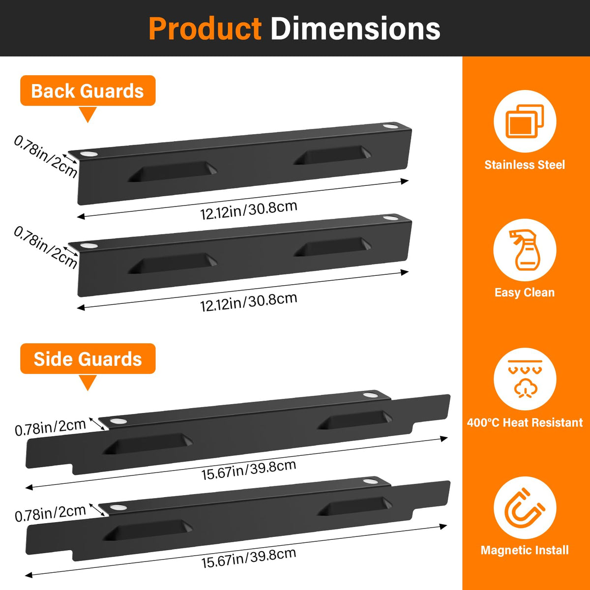 Mudvime wind guards easy to install with magnets on 28 inch griddle