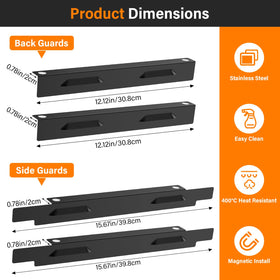 Mudvime wind guards easy to install with magnets on 28 inch griddle