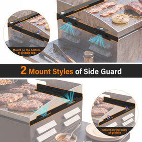 Mudvime wind guard back panel shielding heat at the rear for steadier cooking.