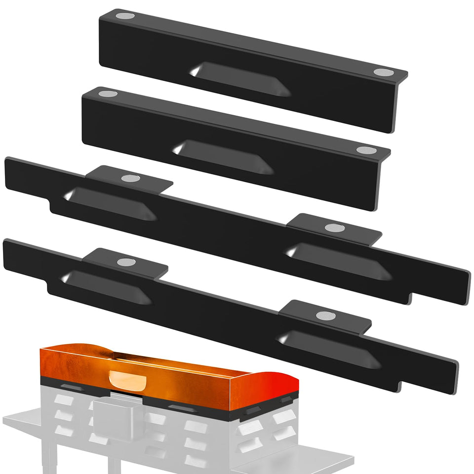 Mudvime magnetic wind guards attached to the 22-inch side for wind protection during grilling.