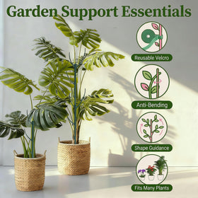 Mufew branch-inspired trellis blends with potted plants for a natural look.
