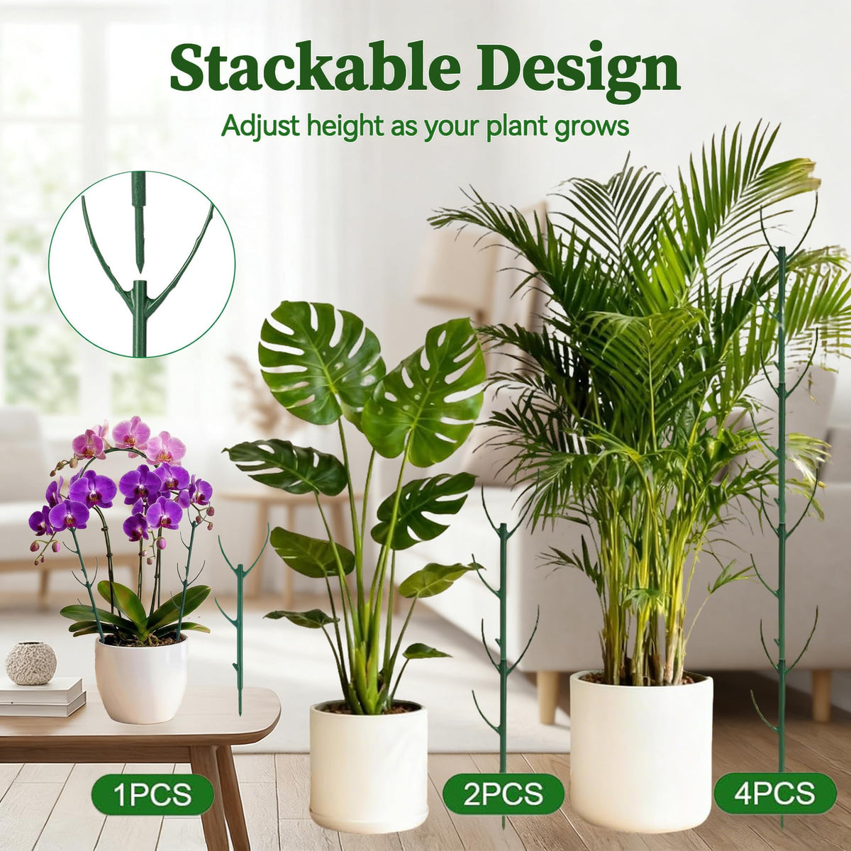 Mufew indoor-outdoor stake delivers gentle, secure stem support for upright growth.