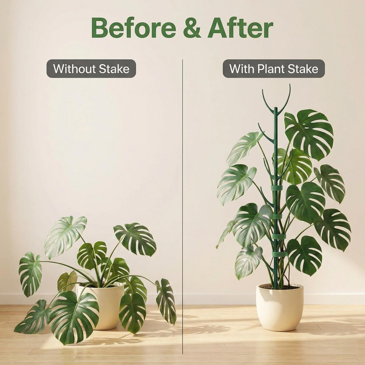 Mufew stem stabilization stake keeps tall stems upright without bending.