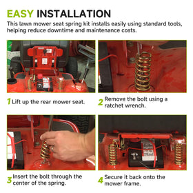 MUGLFPT seat-spring comfort use-case reduces sag on rough turf