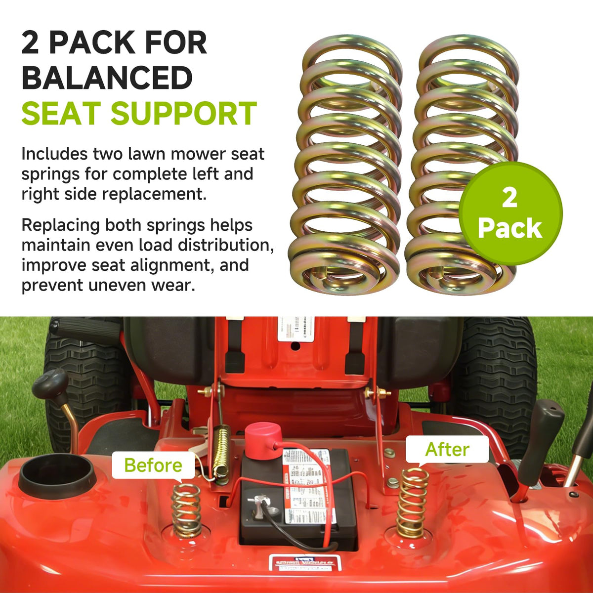 MUGLFPT seat-spring model list covers LT and GT series