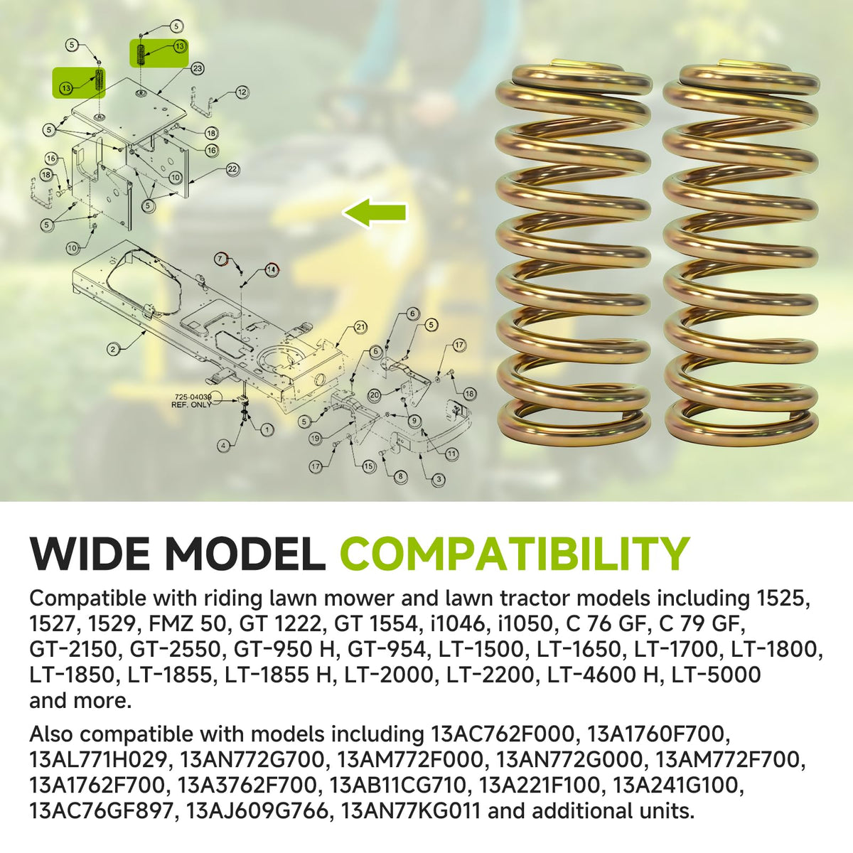 MUGLFPT seat-spring yellow zinc finish protects against corrosion