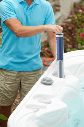 Mugloden simple installation hot tub cartridge showing the easy flip-and-replace design.