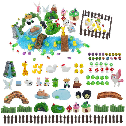 MUJERWQ 82pcs fairy house set enhances indoor terrariums with whimsy.