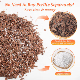 Mulctun Orchid Bark Potting Mix with airy texture promotes aeration.