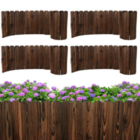 Mulctun Wood Garden Edging close-up reveals carbonized fir durability for long-lasting borders.