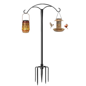 MuliVid 70-inch shepherd hook outdoors with five-prong base for stable displays.