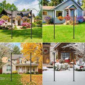 MuliVid outdoor garden decor hook blending with plants and lights.