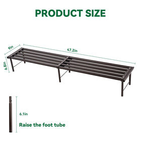 Close-up of MultirackX rust-proof coating on metal plant stand.