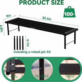 MultirackX rust-proof coating on metal plant stand for year-round patio use.