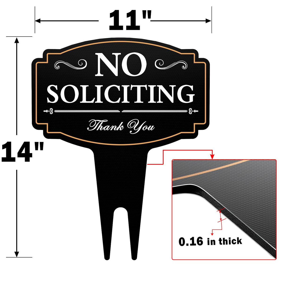 multiwins No Soliciting Sign black-and-white design complements exterior aesthetics.