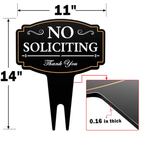 multiwins No Soliciting Sign black-and-white design complements exterior aesthetics.