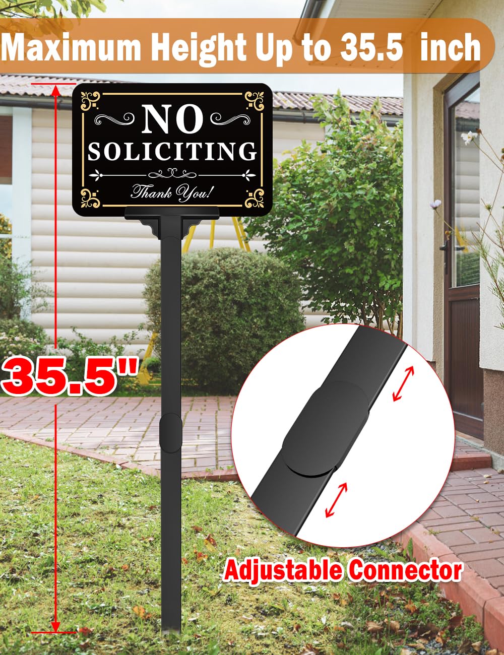Multiwins no-soliciting sign face visible from distance to deter solicitors.