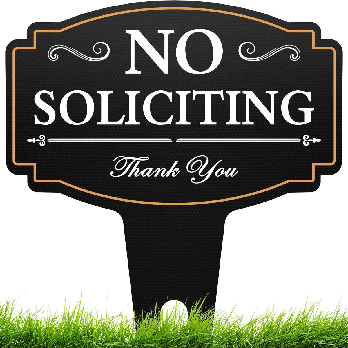 multiwins No Soliciting Sign front view for house enhances privacy and curb appeal.