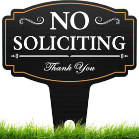 multiwins No Soliciting Sign front view for house enhances privacy and curb appeal.