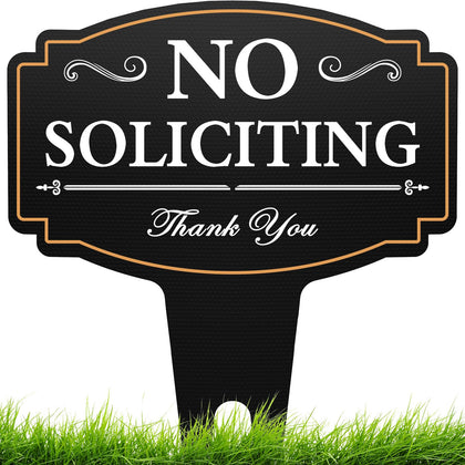 multiwins No Soliciting Sign front view for house enhances privacy and curb appeal.