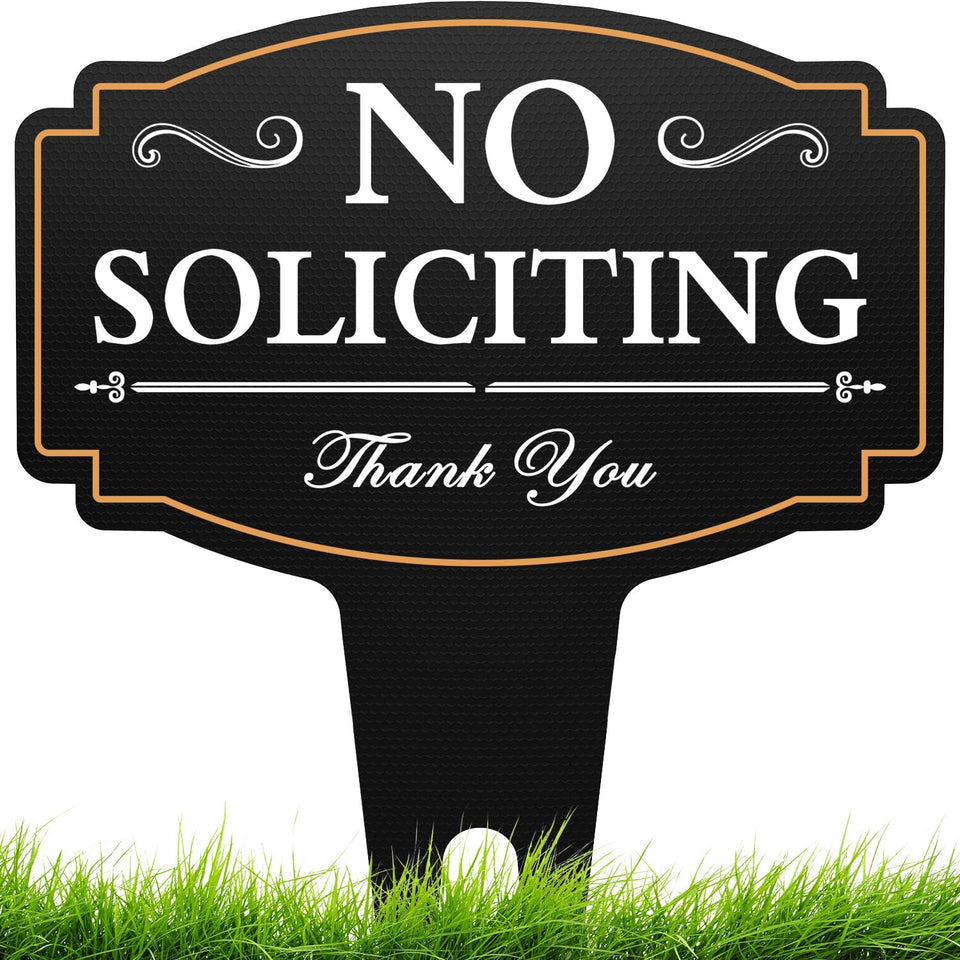 multiwins No Soliciting Sign front view for house enhances privacy and curb appeal.