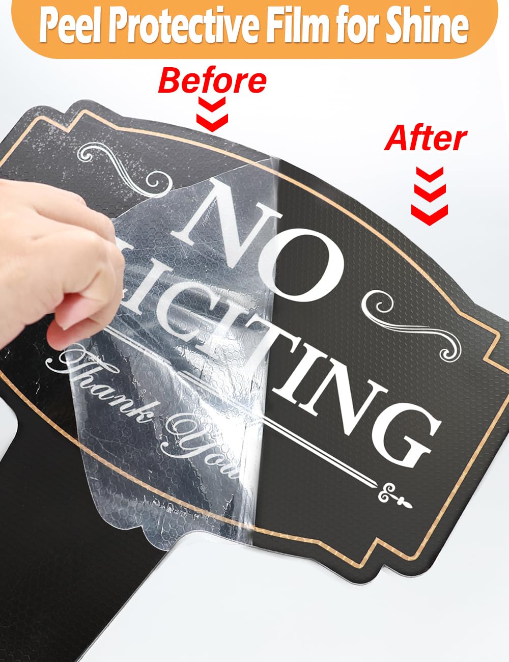 multiwins No Soliciting Sign close-up shows durable aluminum-coated construction.
