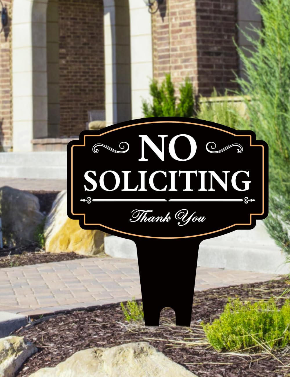 multiwins No Soliciting Sign weather durability withstands rain and sun.