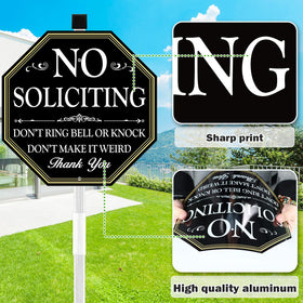 Sign installed in the front yard near the path for clear notice.