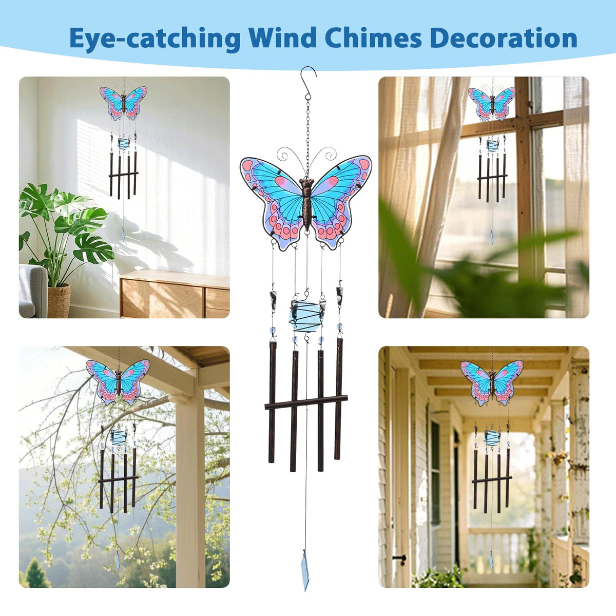 MUMTOP beachfront shop wind chimes, chic coastal vibe for storefronts.