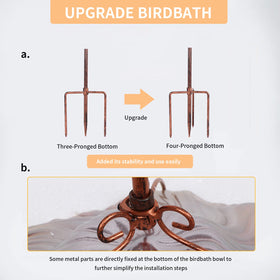 MUMTOP birdbath assembly is simple with clear instructions.