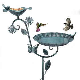 MUMTOP birdbath feeder at 53in height attracts birds for feeding and bathing.