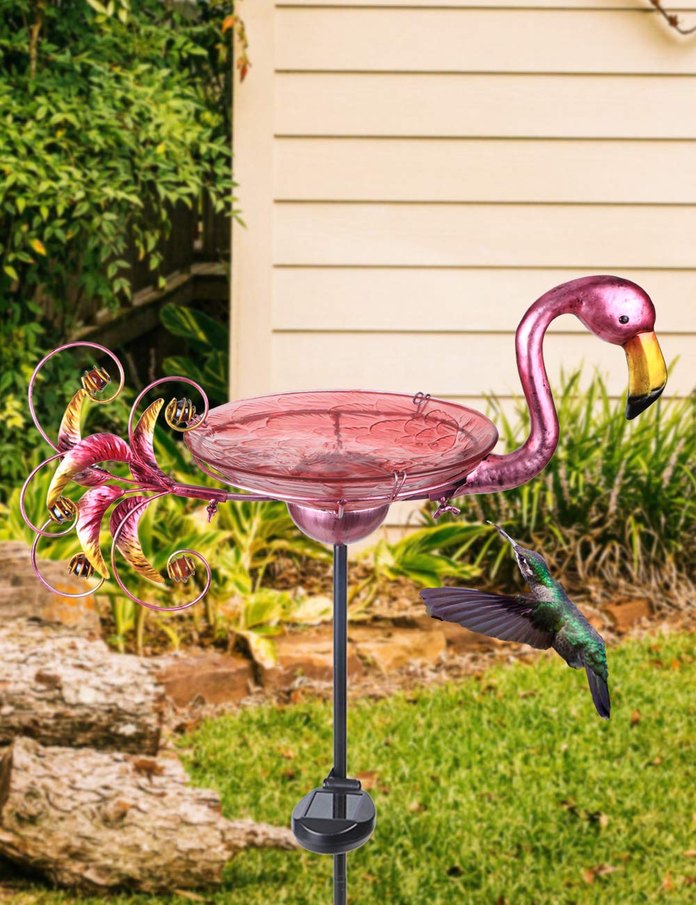 MUMTOP birdbath doubles as a feeder inviting birds to snack