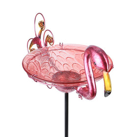 MUMTOP birdbath glass bowl with scalloped edge attracts birds with color
