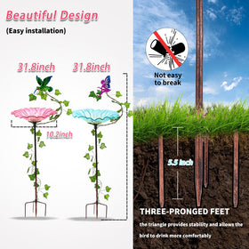 MUMTOP birdbath leaf wrap detail highlights decorative, nature-inspired garden accents