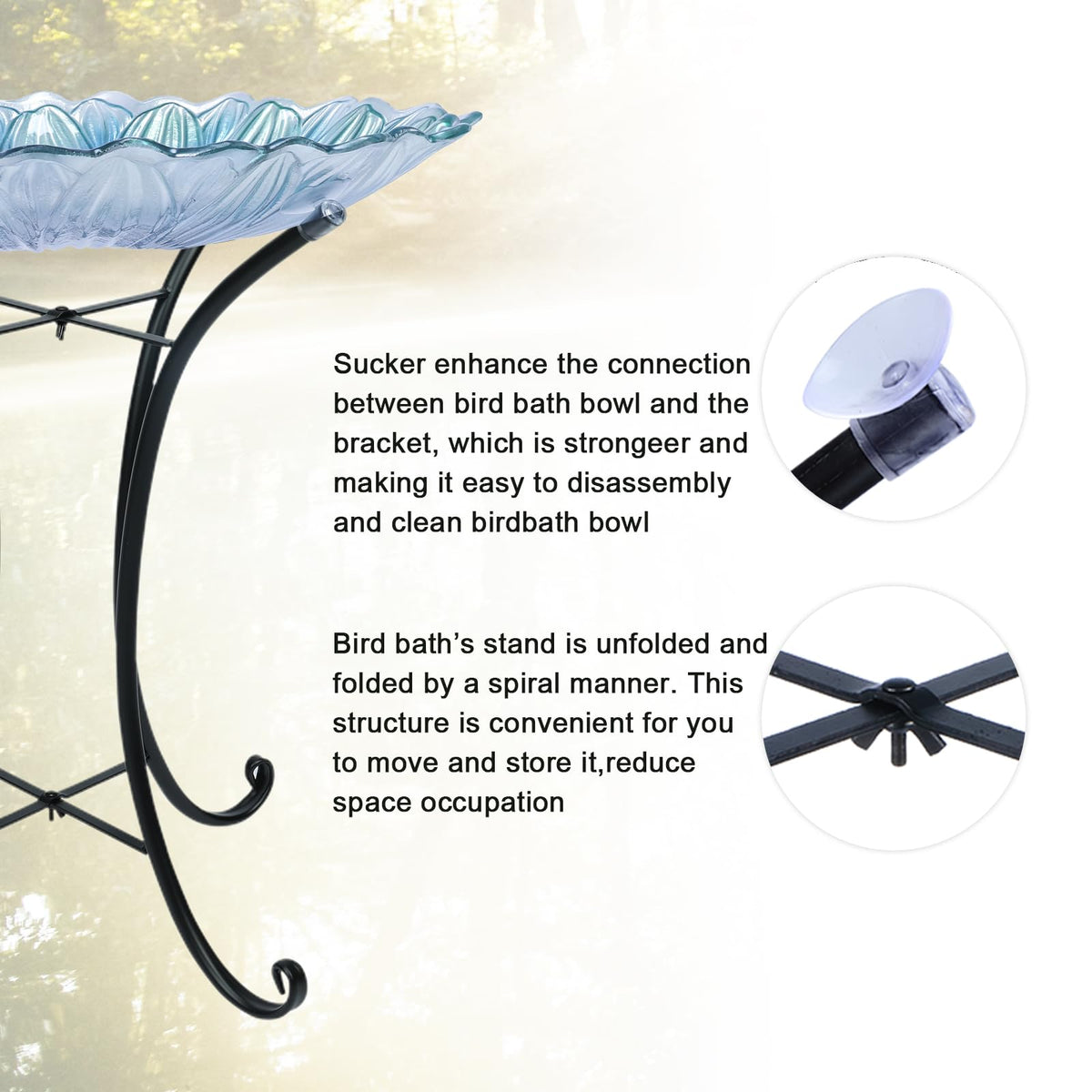 MUMTOP weather-resistant glass and stainless steel construction suits year-round outdoor settings