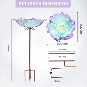 MUMTOP four-pronged base provides stability for the bird bath.