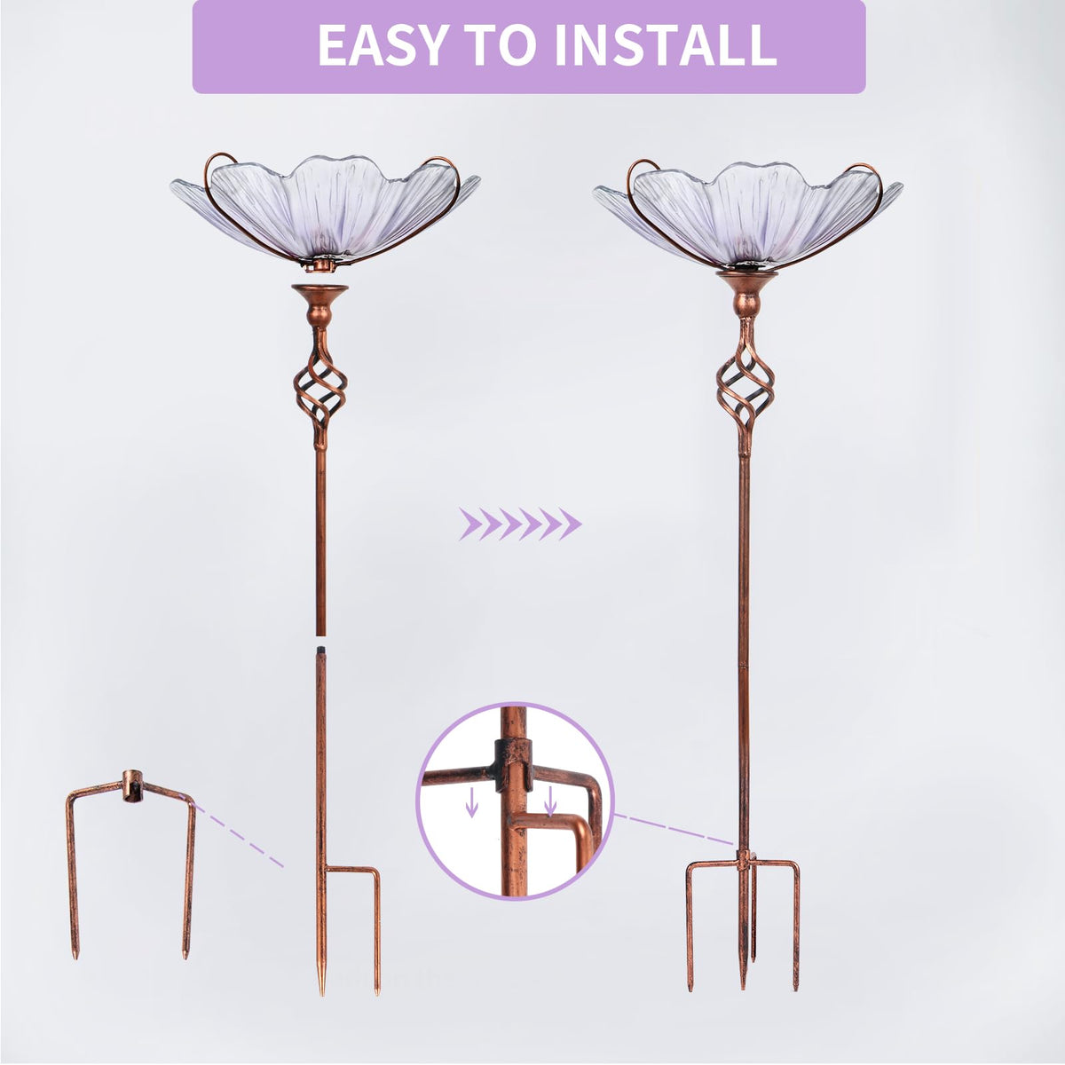 MUMTOP bird bath placed in yard demonstrates easy spot placement and visibility
