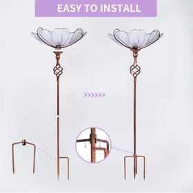 MUMTOP bird bath placed in yard demonstrates easy spot placement and visibility