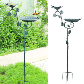 MUMTOP birdbath invites butterflies and bees to explore water nearby.