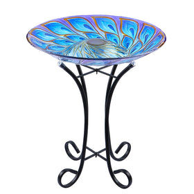 MUMTOP durable glass birdbath designed for outdoor longevity.