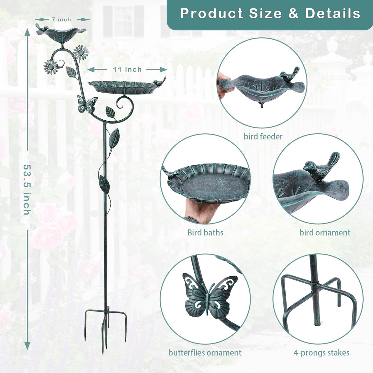 MUMTOP durable metal bowl withstands outdoor use and resists rust.