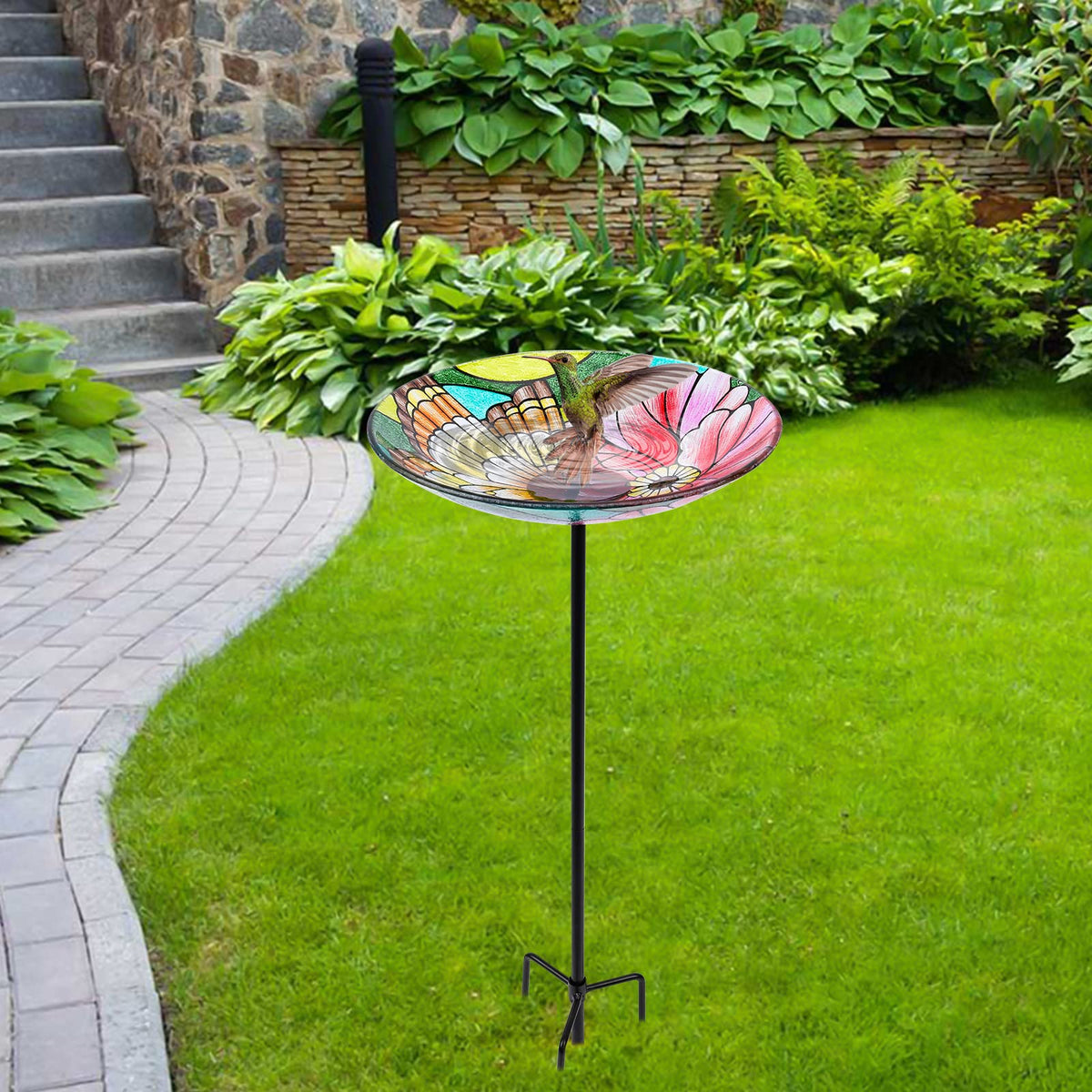 MUMTOP glass bird bath surface is easy to clean and maintain
