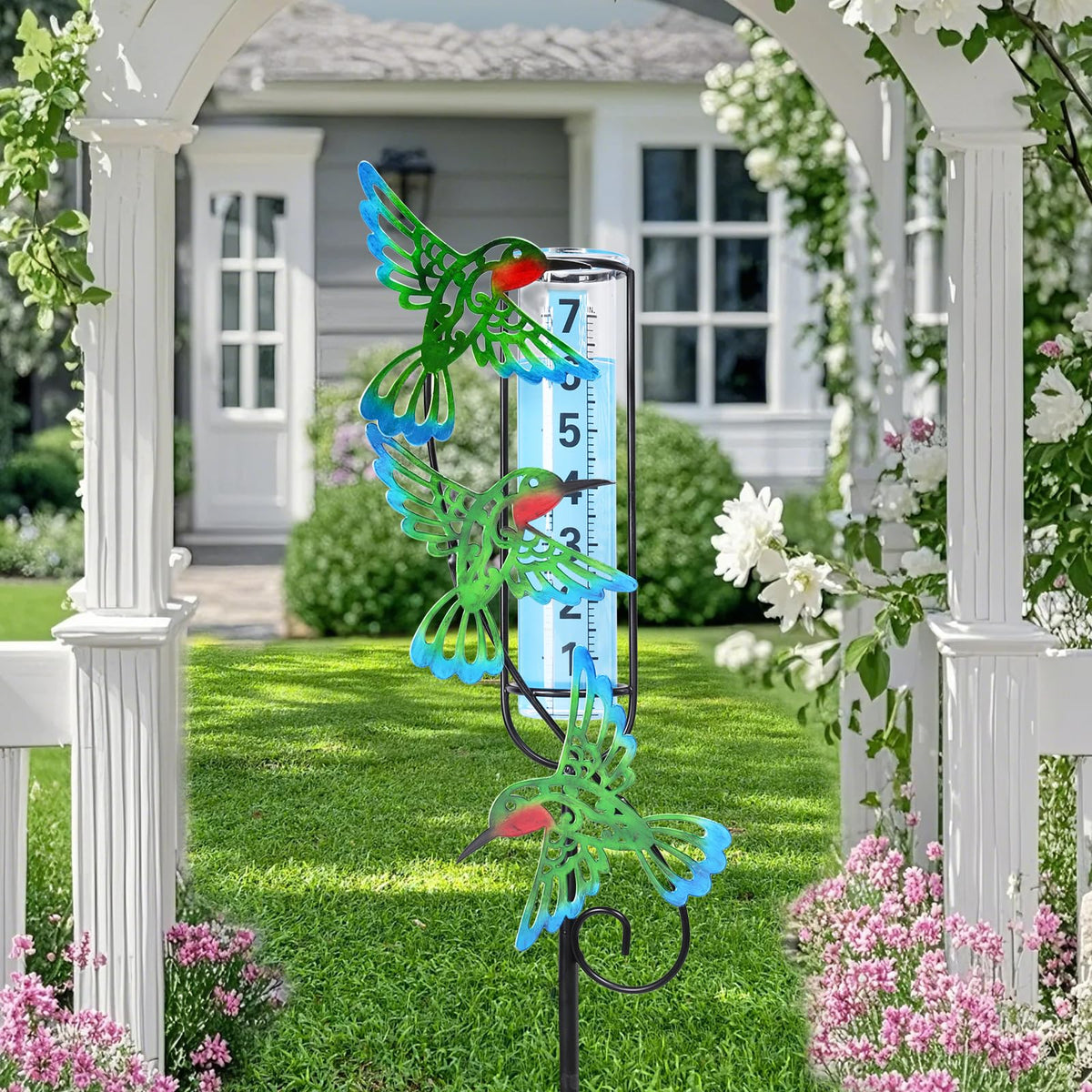 MUMTOP gauge mounted above grass for easy viewing from a window