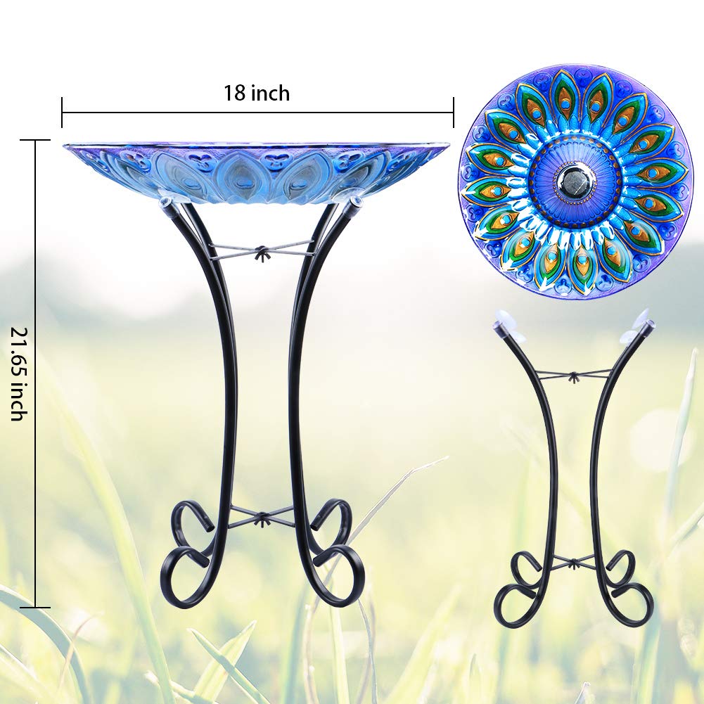 MUMTOP foldable metal stand supports the glass bowl for easy relocation.
