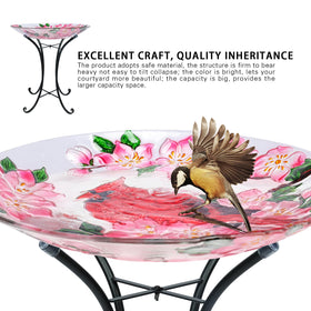 MUMTOP garden-friendly birdbath creates a charming outdoor water feature.