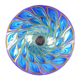 MUMTOP glass birdbath with peacock design attracts wildlife and decor.