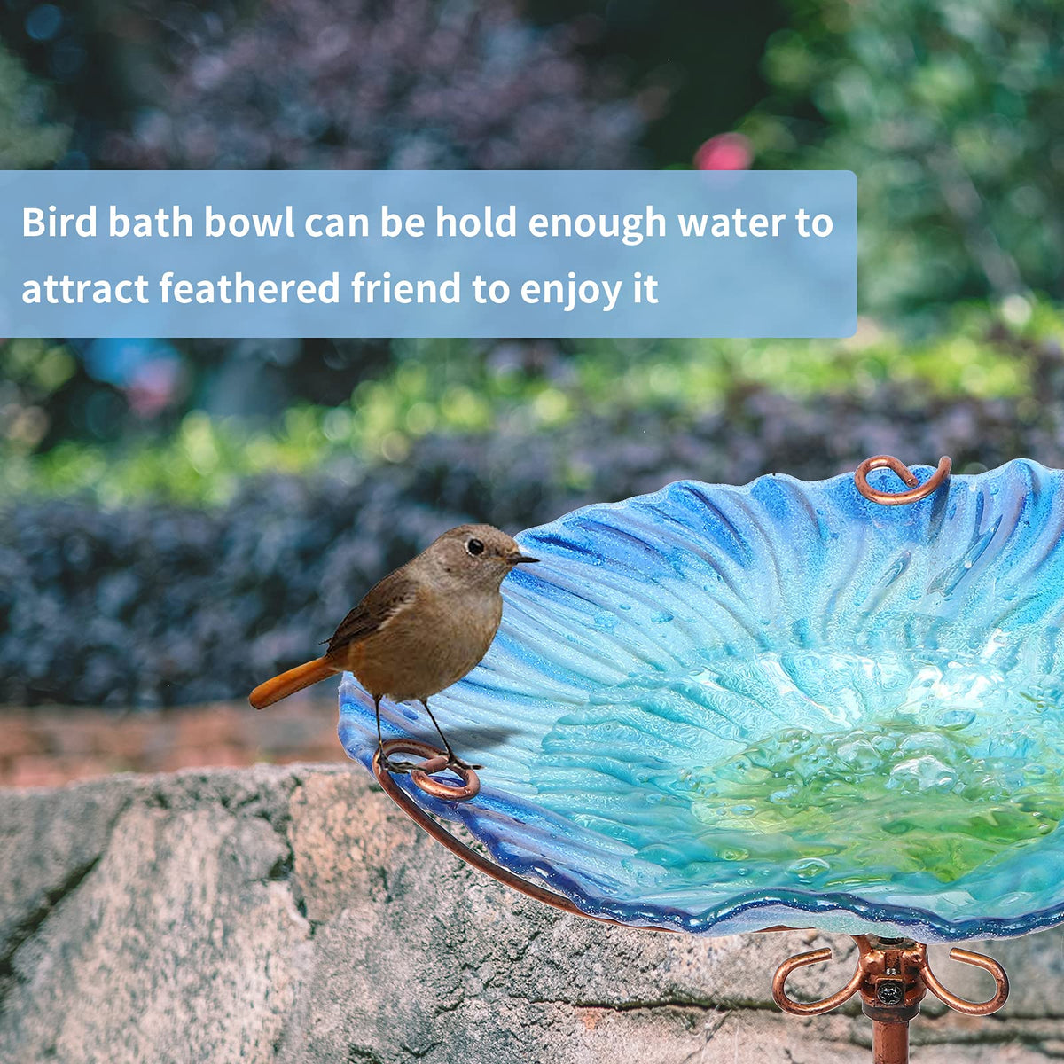 MUMTOP handmade glass bowl with pattern adds a decorative focal point.