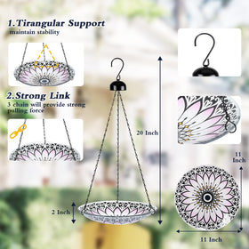 MUMTOP bird bath used as seed feeder to support backyard birds