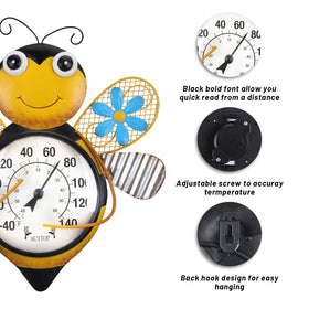MUMTOP thermometer back-hook mounting for simple wall placement in garden or patio