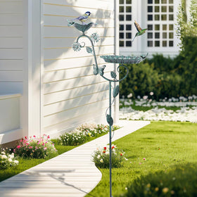 MUMTOP metal stake with leaf decoration elevates the garden and stabilizes.